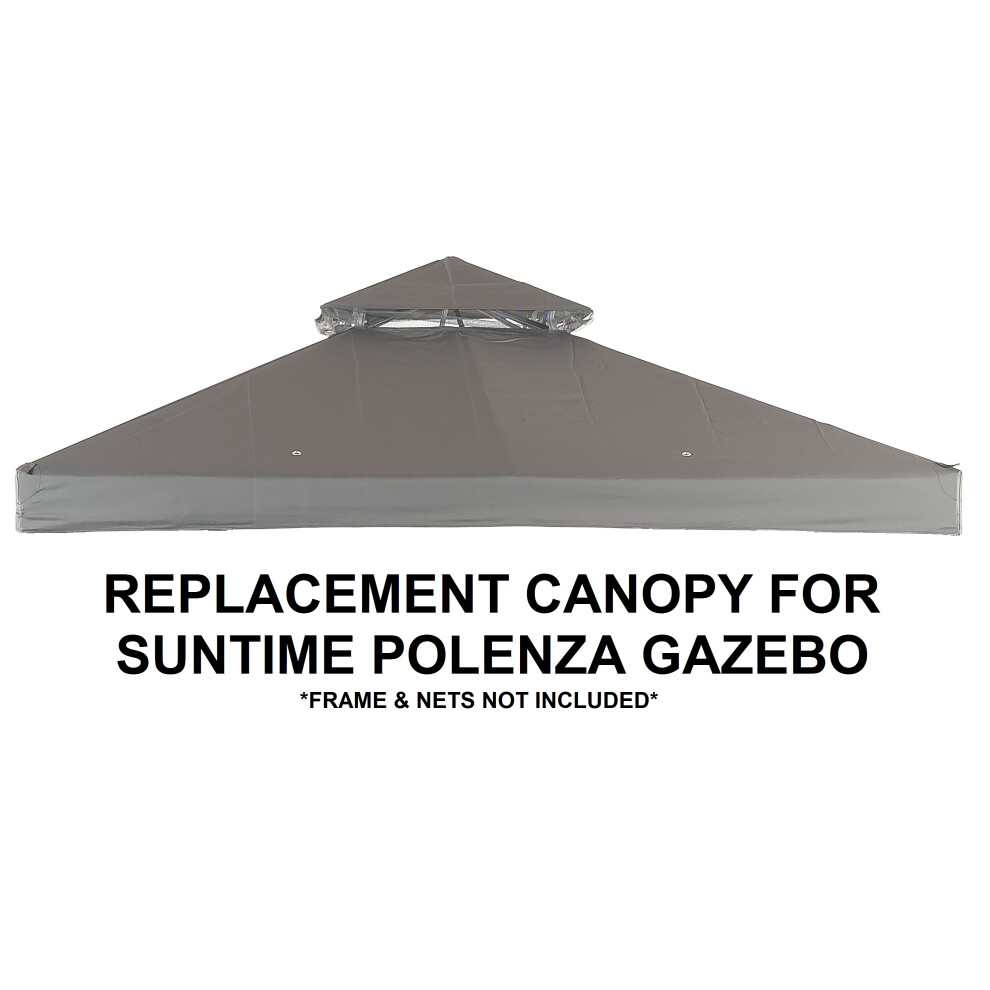 (Grey) SunTime Polenza Gazebo REPLACEMENT CANOPY 2.5m