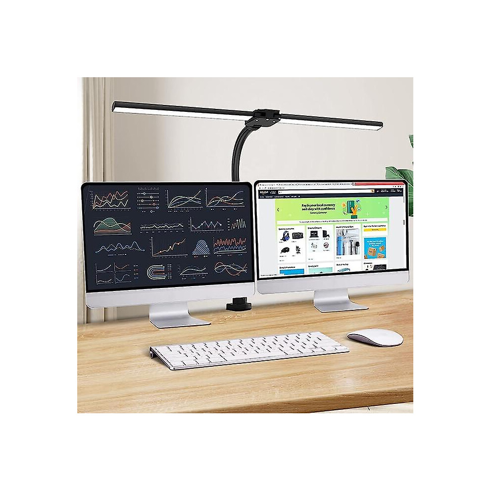 Double Head Led Desk Lamp, Architect Desk Lamps For Home Office, 24w Brightest Workbench Office Lighting-5 Color Modes And 5 Dimmable Eye Protection M