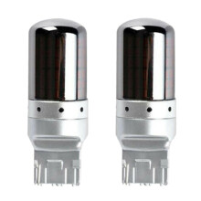 2Pcs Chrome 7440 T20 144SMD Amber LED Lamp Bulb Turn Signal Light