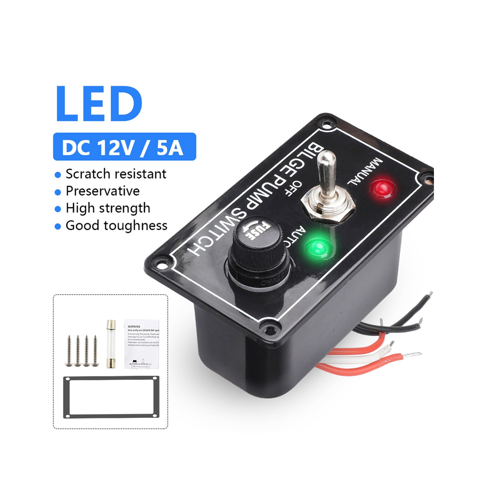Dc 12V Fused Marine Bilge Pump Switch Panel With Led Indicator Light 4763766443226