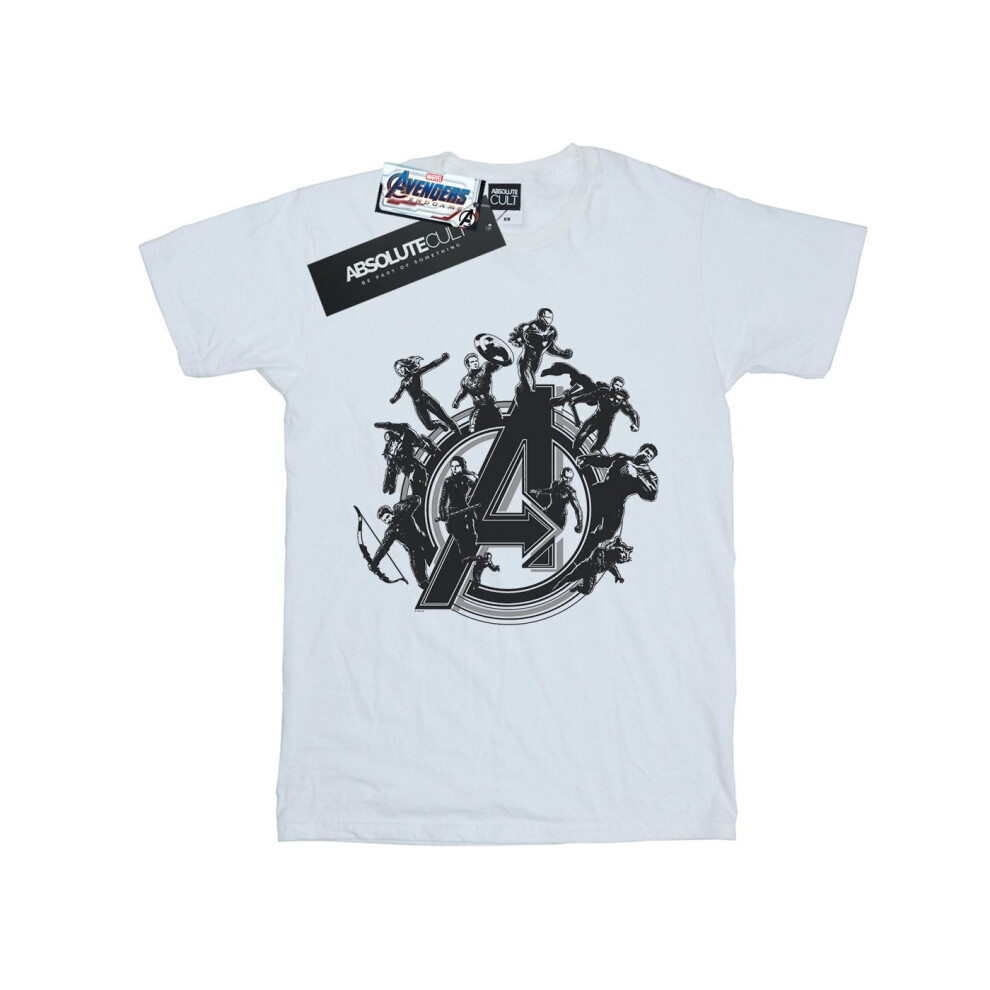 Marvel Womens/Ladies Avengers Endgame Hero Circle Cotton Boyfriend T-Shirt