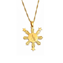 Philippines Map Pendant Necklace - Fashion Charm Philippines Country Map Flag Pendant - Hip Hop Friendship Ethnic Jewelry For Women Men