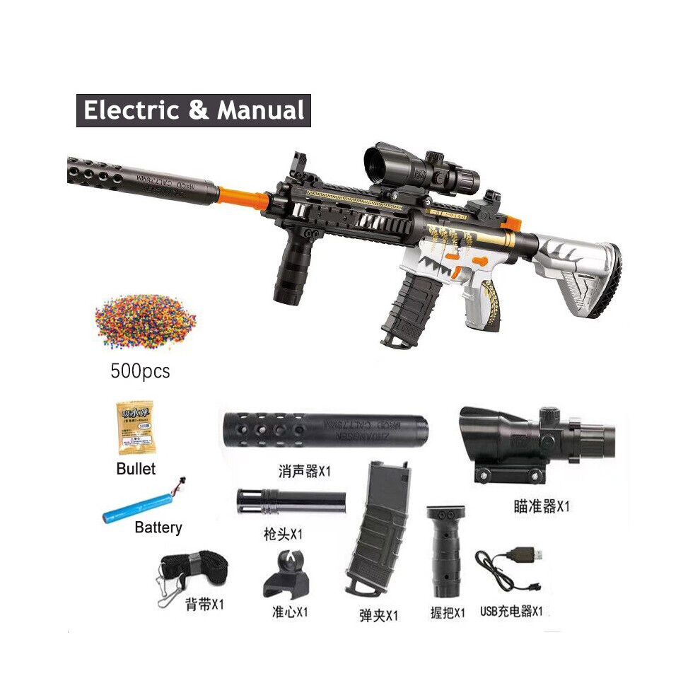 (standard white) M416 Sniper Rifle Electric Gel Blaster Toy Gun Water Beads Summer Outdoor