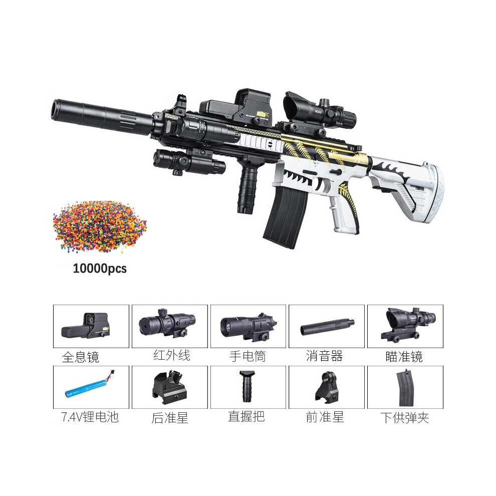 (upgrade white) M416 Sniper Rifle Electric Gel Blaster Toy Gun Water Beads Summer Outdoor