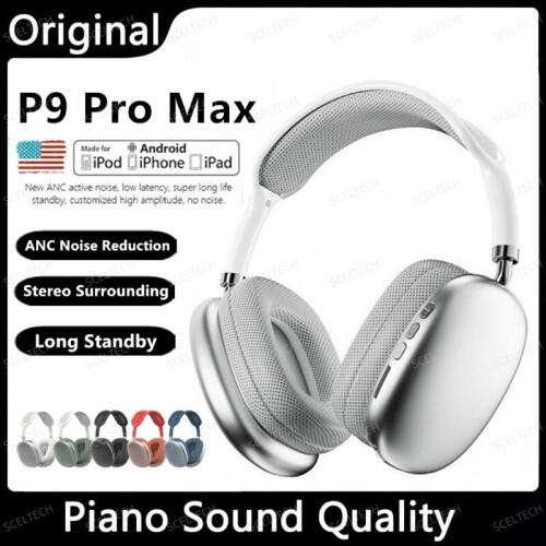 (Red) Original Air Max P9 Pro Wireless Bluetooth Headphones Noise Cancelling 2