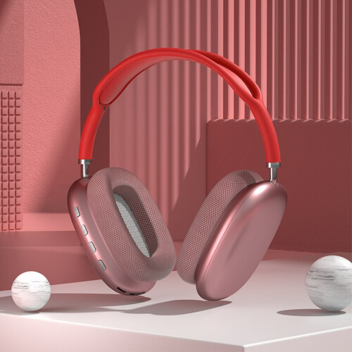 (Red) Original Air Max P9 Pro Wireless Bluetooth Headphones Noise Cancelling
