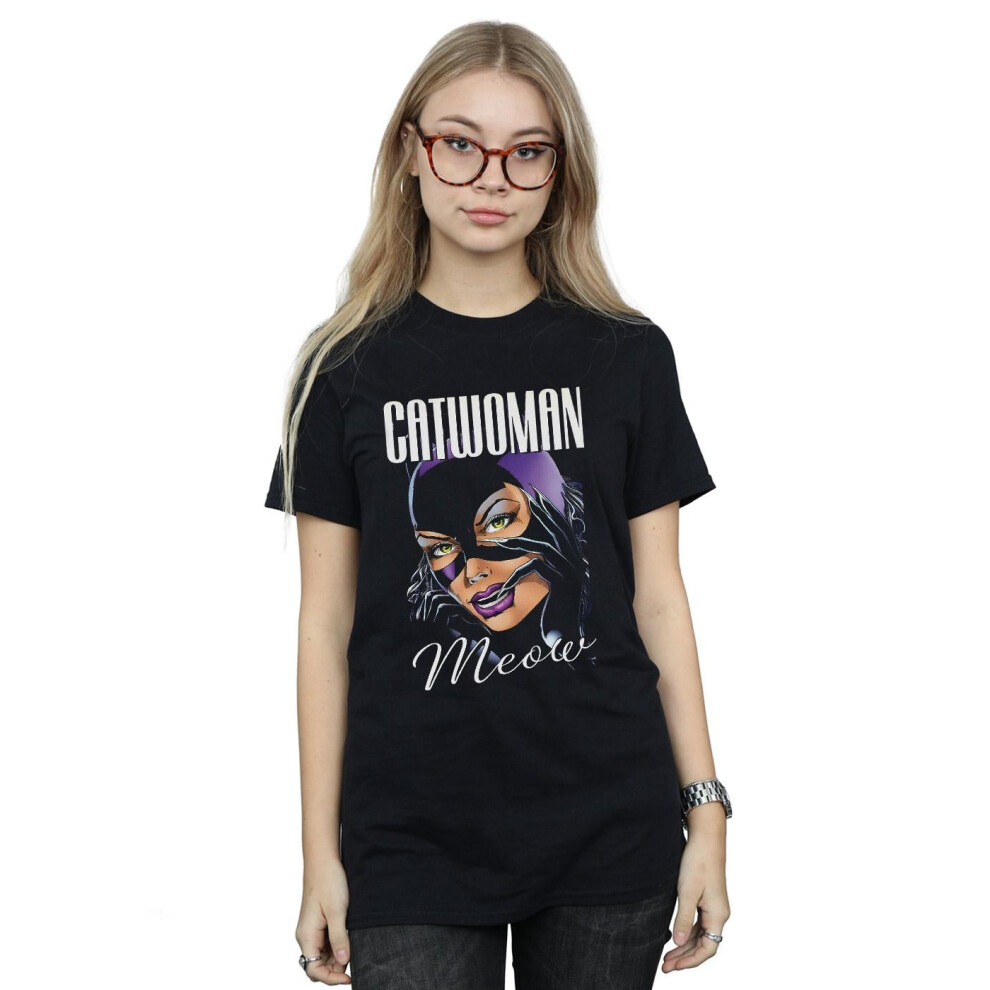 DC Comics Womens/Ladies Batman Catwoman Feline Fatale Cotton Boyfriend T-Shirt