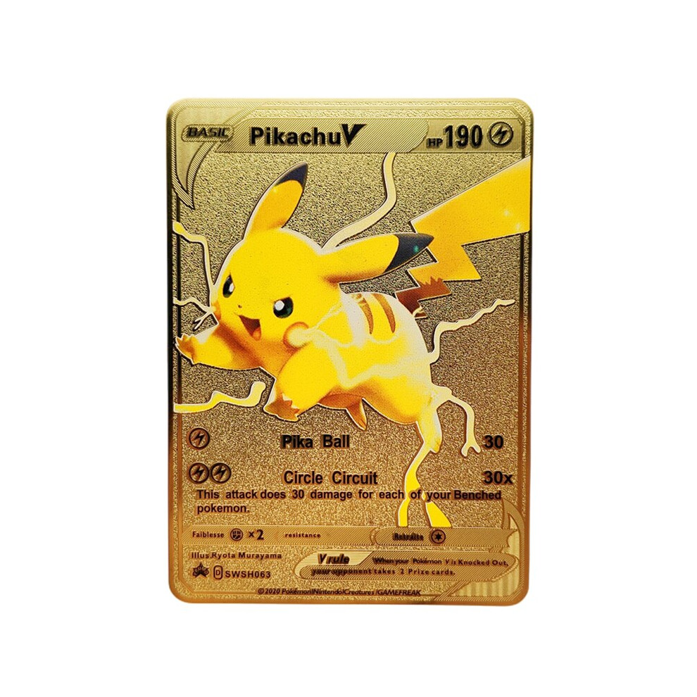 (E9) Pokemon Metal Cards Hard Iron Cards Metal Pokemon Shiny Letters Pikachu