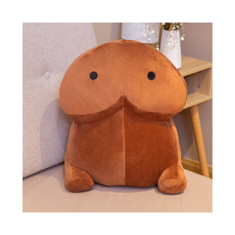 Maxpower Brown (, 10Cm) Trick Plush Toy Simulation Boy Dick Plushie Real-Life Plush Hug Pillow