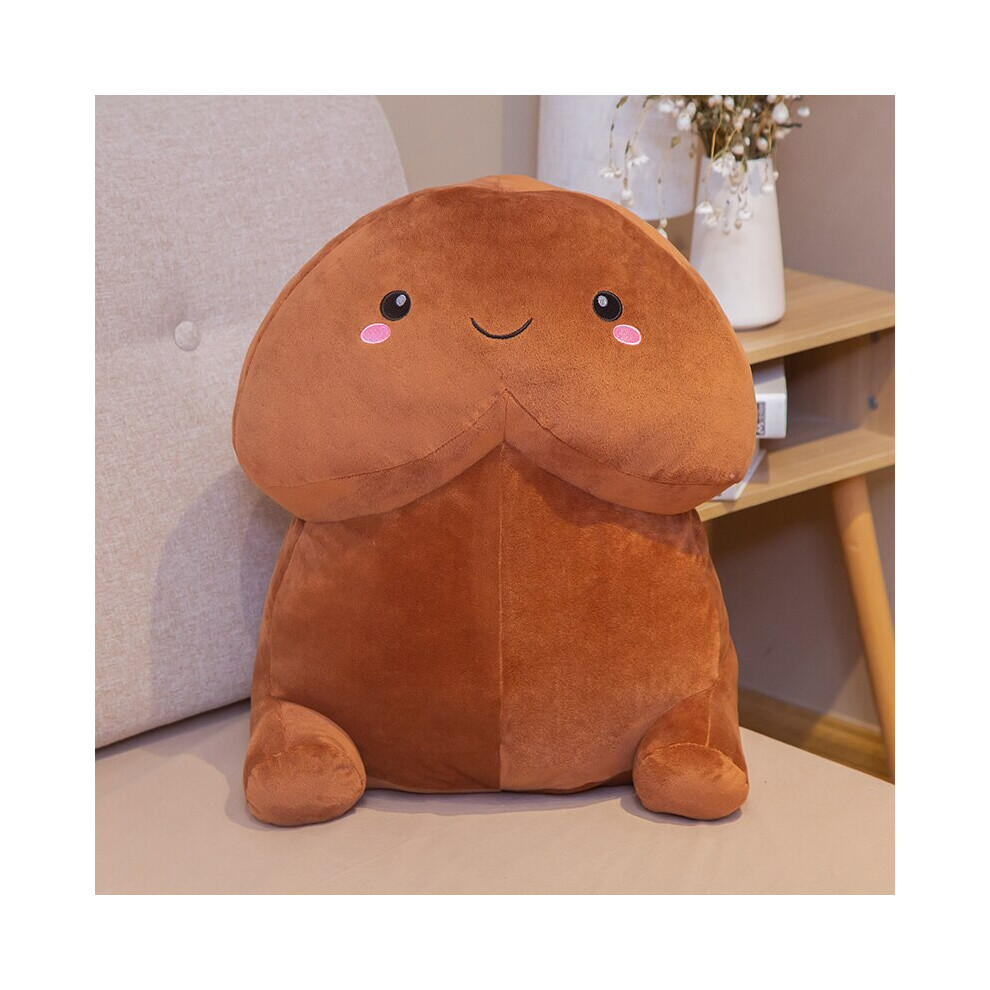 (brown smile, 20cm) Trick  Plush Toy Simulation Boy Dick Plushie Real-life  Plush Hug Pillow