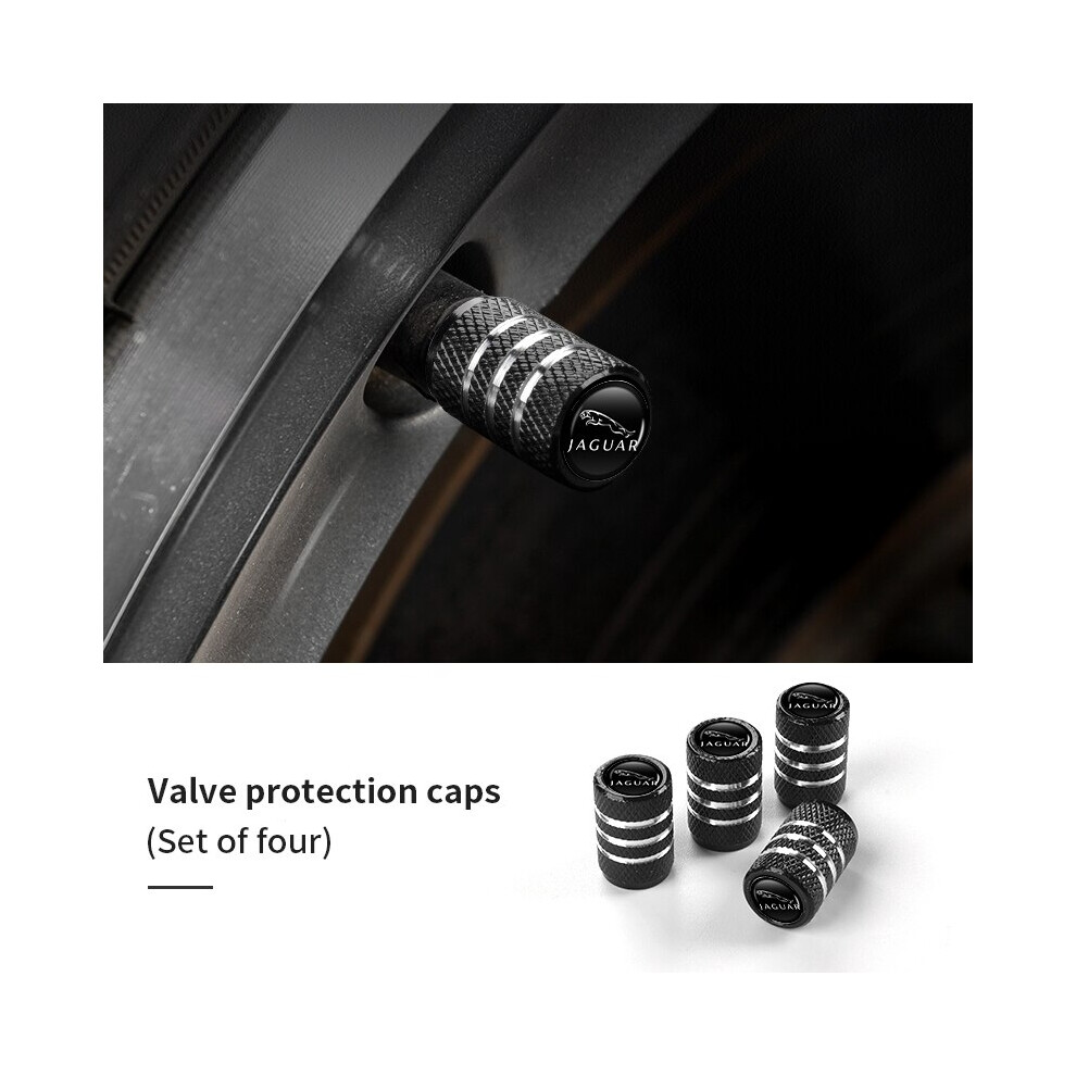 (Plaid Black, Plaid Black) 4Pcs Valve Car Wheel Tire Valve Caps For Jaguar XF XJ XFR XKR S-Type F-Type-image-OPC-PDPXR7W-NEW