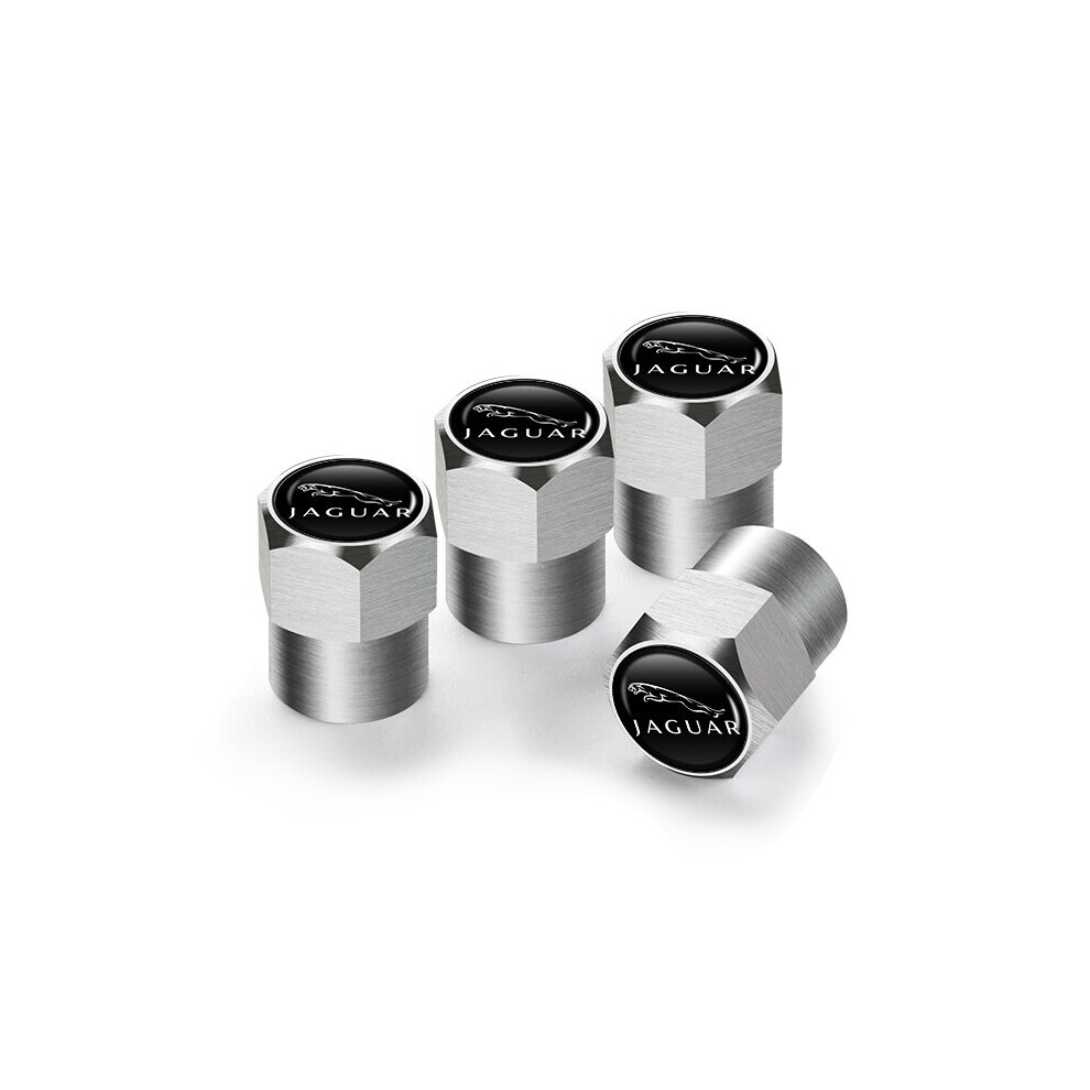 (Hexagon Hexagon ) 4Pcs Valve Car Wheel Tire Valve Caps For Jaguar Xf Xj Xfr Xkr S-Type F-Type Silver 8210516684751