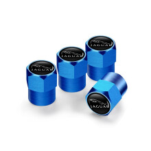 (hexagon Blue, hexagon Blue) 4Pcs Valve Car Wheel Tire Valve Caps For Jaguar XF XJ XFR XKR S-Type F-Type