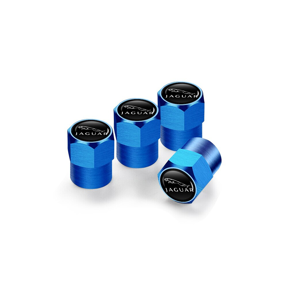 Maxpower (Hexagon Blue, Hexagon Blue) 4Pcs Valve Car Wheel Tire Valve Caps For Jaguar Xf Xj Xfr Xkr S-Type F-Type