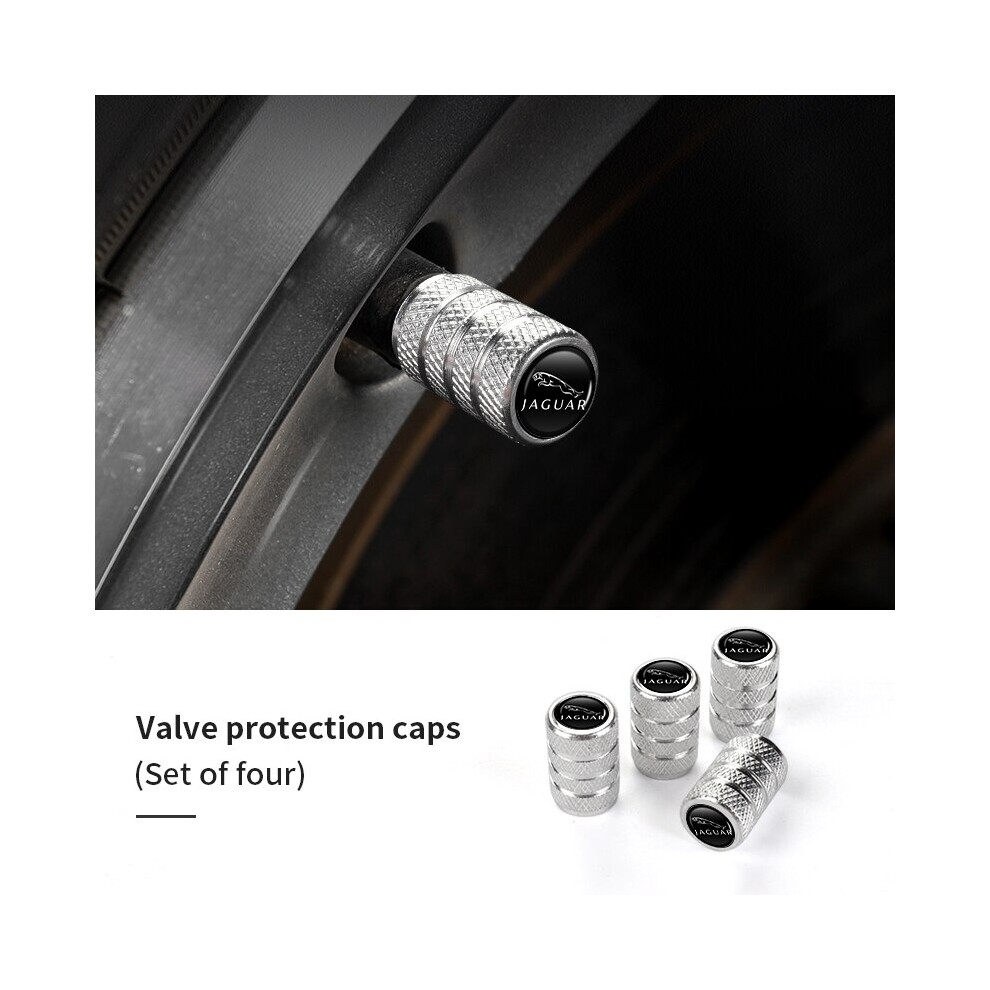 (Plaid Silver, Plaid Silver) 4Pcs Valve Car Wheel Tire Valve Caps For Jaguar XF XJ XFR XKR S-Type F-Type-image-OPC-PDPXR82-NEW
