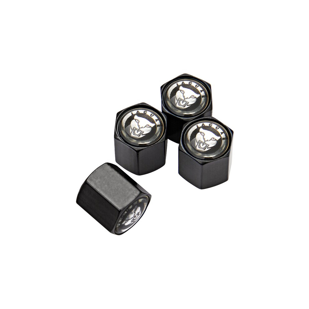 (E-, E-) Car Tyre Stem Airtight Dust Cover Wheel Tire Valve Caps For Jaguar F-Type Black 8210516685222