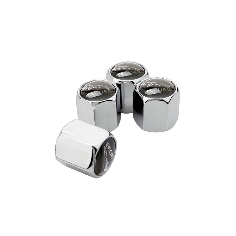 (D-, D-) Car Tyre Stem Airtight Dust Cover Wheel Tire Valve Caps For Jaguar F-Type Silver 8210516685246