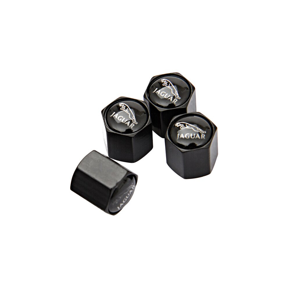 (D-, D-) Car Tyre Stem Airtight Dust Cover Wheel Tire Valve Caps For Jaguar F-Type Black 8210516685239