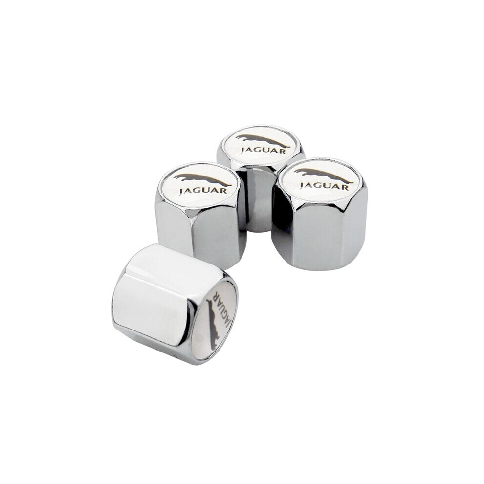 (C-, C-) Car Tyre Stem Airtight Dust Cover Wheel Tire Valve Caps For Jaguar F-Type Silver 8210516685260