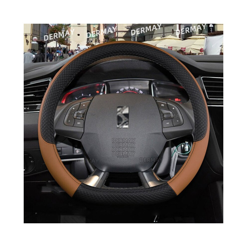 (D Shape ) For Citroen Ds4 Ds5 Ds5 Ds 5Ls Ds6 Ds7 Ds9 Car Steering Wheel Cover Pu Brown 8210516686397