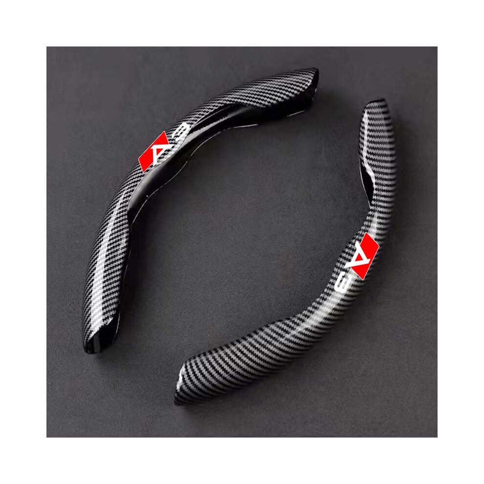 (A3) Audi Car Carbon Fiber Steering Wheel Cover Non-Slip For Audi A1 Black 8210516687561