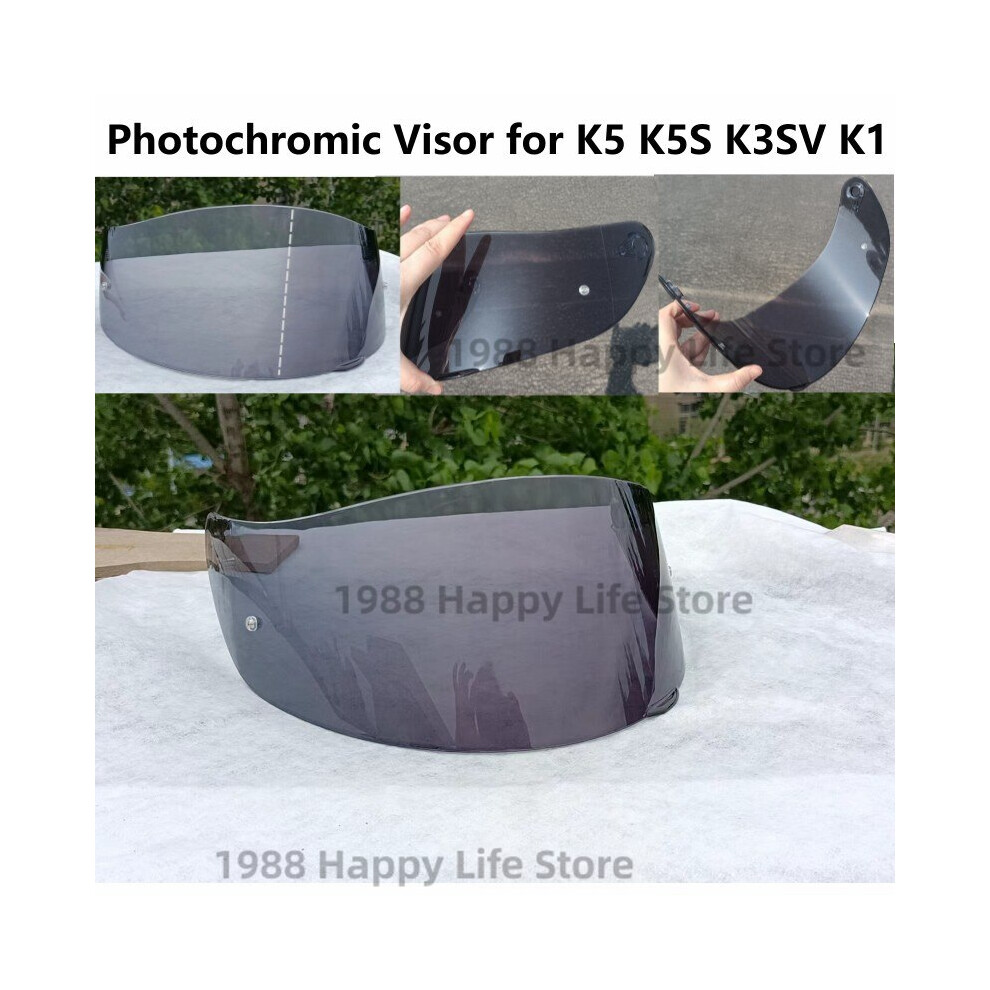 (Photochromic Visor) For Agv K5 K5s K5-S K3sv K3-Sv K1 K1s Compact St Motorcycle Helmet Visor 8210516706934