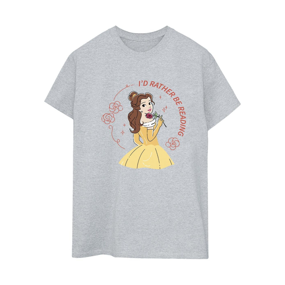 Disney Womens/Ladies Beauty And The Beast I'd Rather Be Reading Cotton Boyfriend T-Shirt