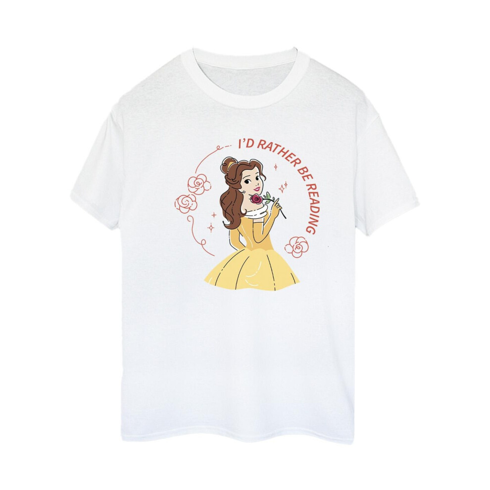 Disney Womens/Ladies Beauty And The Beast I'd Rather Be Reading Cotton Boyfriend T-Shirt