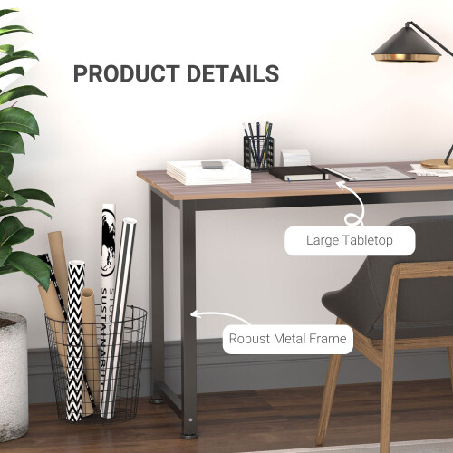 Homcom HOMCOM Computer Desk Dining Table Writing Table with Metal Frame, Black 2