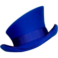 (Blue) Asymmetric Top Hat Wool Hat Women Men Unisex Hat Steam Punk Hat Top Hat Fashion Ribbon Decorative Hat Hat With Ear Cover