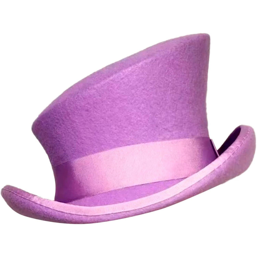 (Pink) Asymmetric Top Hat Wool Hat Women Men Unisex Hat Steam Punk Hat Top Hat Fashion Ribbon Decorative Hat Hat With Ear Cover-image-OPC-PDPZG78-NEW
