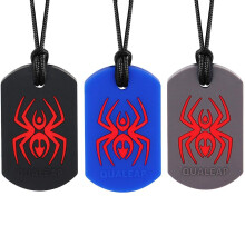 Spider Sensory Chew Necklace For Kids, Boys Or Girls (3 Pack) - Chewing Necklace Teething Necklace Teether Necklace Chew Toys - Teething Toys Designed