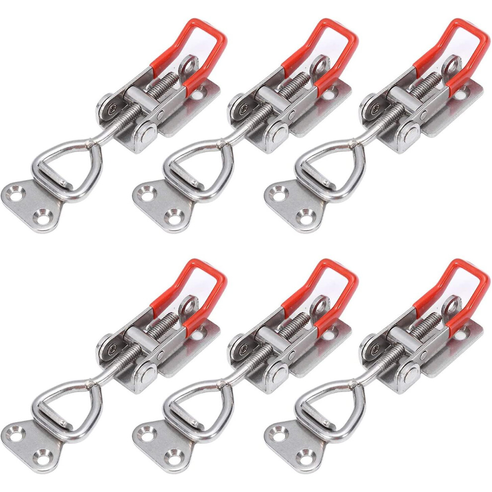 6pcs Toggle Latch Metal Clasp Adjustable Lever Latch For Box, 100kg/220lb Load Capacity Quick Latch Clamping Cap For Case, Box, Trunk, Cabinet