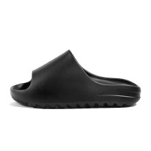 (Black, 36) Summer Yzy Slides Breathable Cool Beach Sandals Flip Flops Fish Mouth Slippers Lightweight Bone White Plus Size 35-4