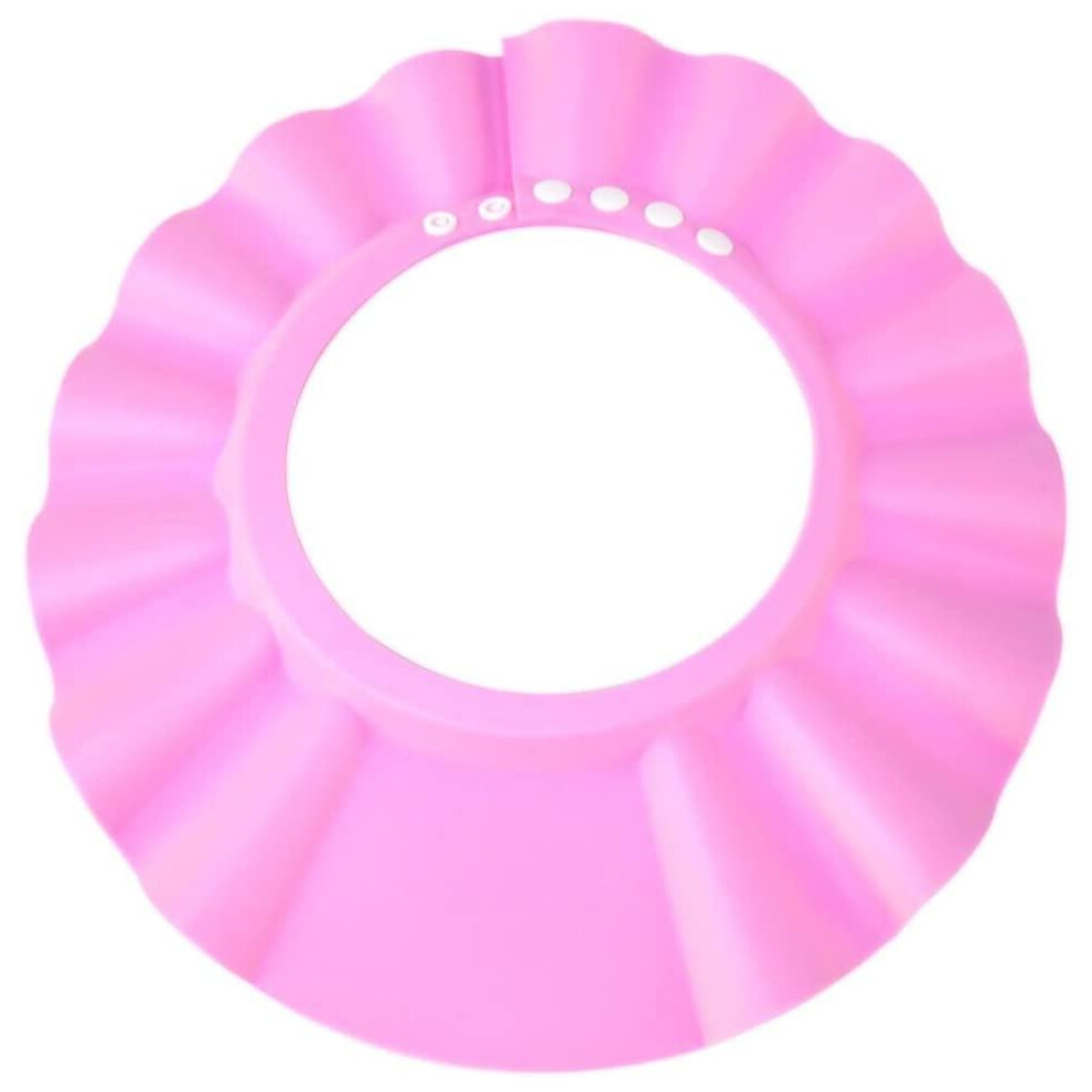 Safe Shampoo Shower Bathing Protection Bath Cap Soft Adjustable Visor Hat Pink