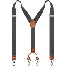 (A10) Mens Braces For Men 4 Clips Y-back 2.5cm Wide Heavy Duty Adjustable Elastic Mens Suspenders Durable Suspenders Strong Metal Clips