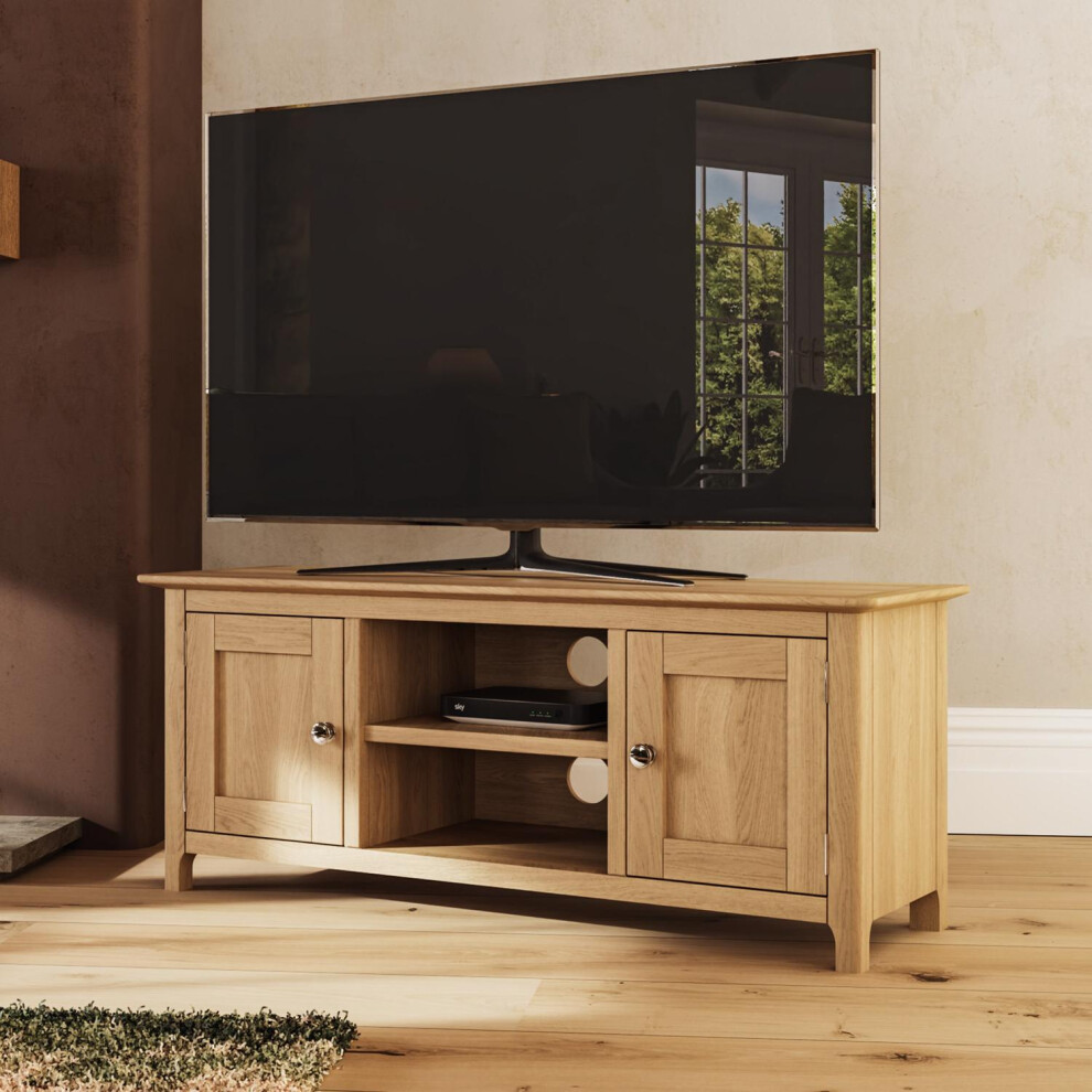 FWStyle Large 2 Door TV Unit Natural Oak