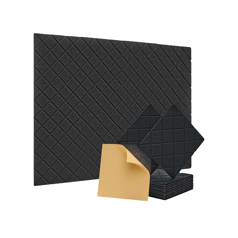 moresk-12 Pack Soundproof Wall Panels,12x12x0.4In Self Adhesive Sound Absorbing Panels,for Recording Studio,Office,Black