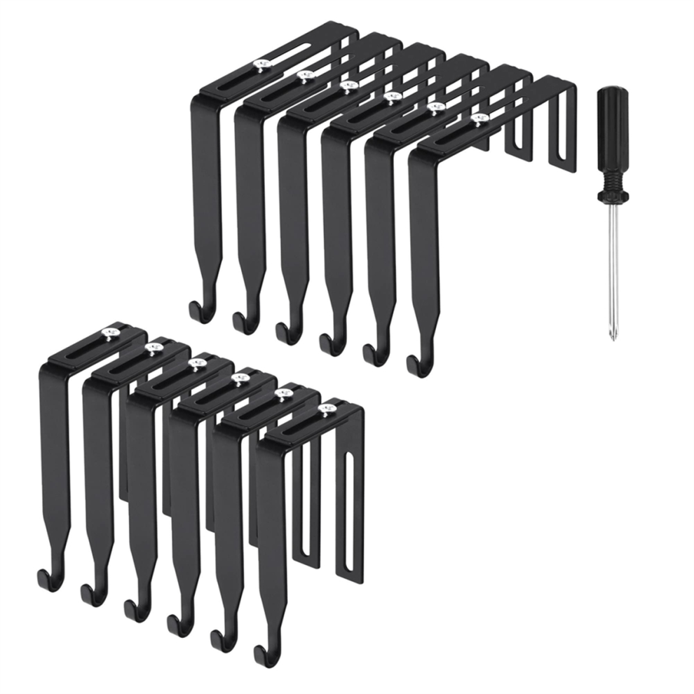 Moresk-Cubicle Hangers Universal Partition Hanger Set Metal Black Cubicle Hooks Door Mirror Hanger Cubicle Wall Hooks 12Pcs 4853736322719