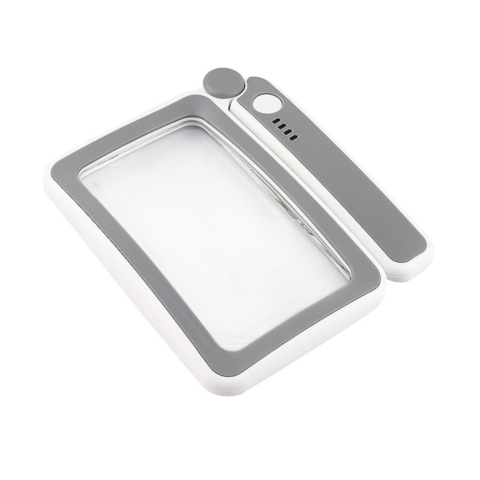 moresk-Magnifying Glass with Light Reading Gifts - Rechargeable LED Page Magnifier 4X for Book Lovers Handheld Vision Aids