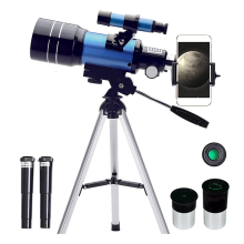 Moresk 70mm Refractor Telescope: 15X-150X Magnification, 3X Barlow + 20mm/6mm Eyepieces, 300mm Travel Scope for Adults & Kids, Easy Assembly
