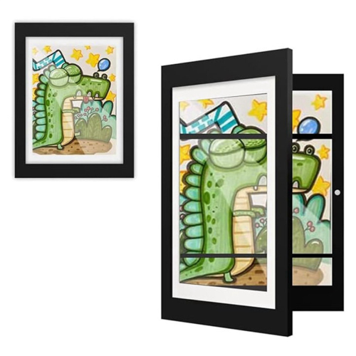 moresk-Kids Art Frames, 2 Pack Kids Artwork Frames Changeable, Artwork Display Storage A4 Picture Frames Front-Opening, Frames 2