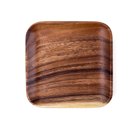 moresk-Walnut Wood Plates Square Wooden Snack Plate Cake Dessert Fruit Serving Small Sushi Food Dishes Plate Set