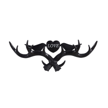 moresk-Love Deer Hook, Clothes Hooks for Hanging Bags and Keys Without Punching Decorative Hooks, Black