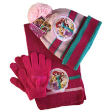 (Princess 2) Kids Boys Girls Hat Scarf Gloves Princess Elsa Sofia Minnie Set 3pcs/set 3-8 Years