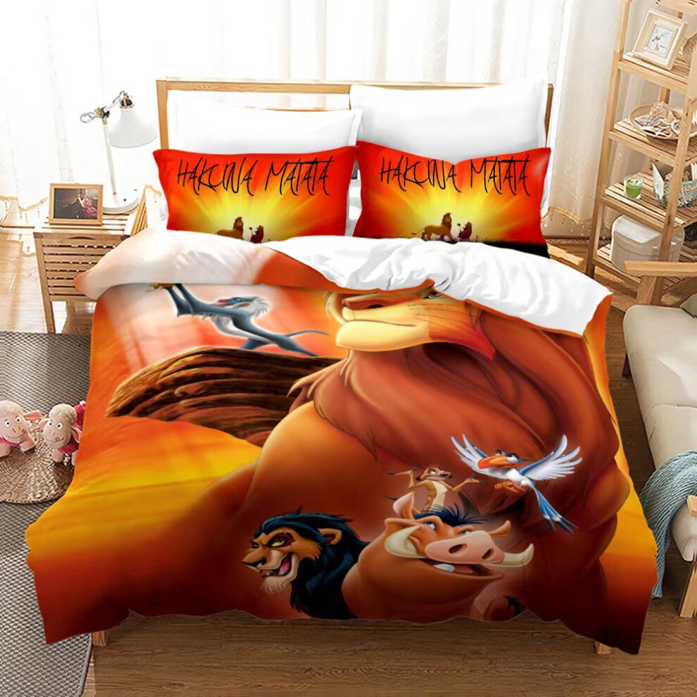 (Style 14, Double(200X200CM/3PCS)) The Lion King Bedding Single Double Duvet Cover UK