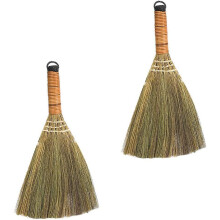 2 Pieces Straw Brush,garden Broom, Sweeping Broom, Handmade Natural Bamboo Broom, Dusting Broom
