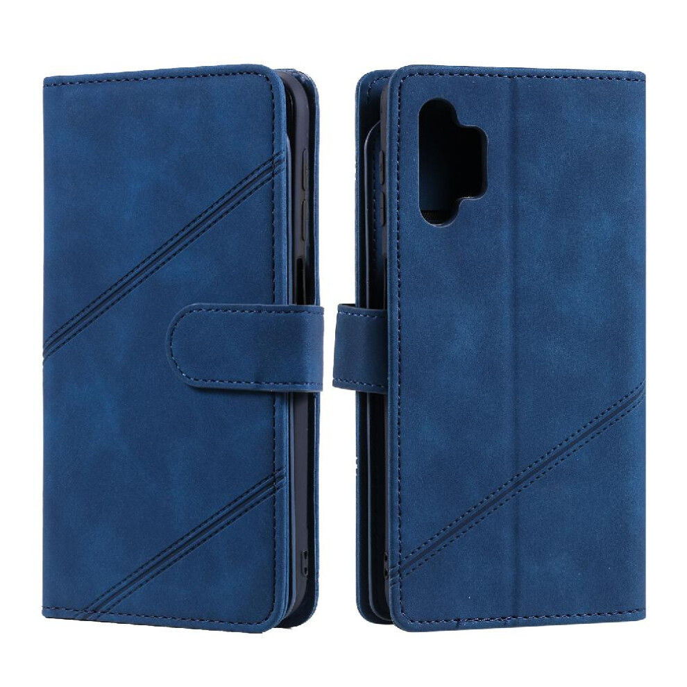 (Blue) Case For Samsung Galaxy A32 5G Wristband Pu Leather Wallet Flip Folio Magnetic Card Holder Kickstand Blue 764762610975