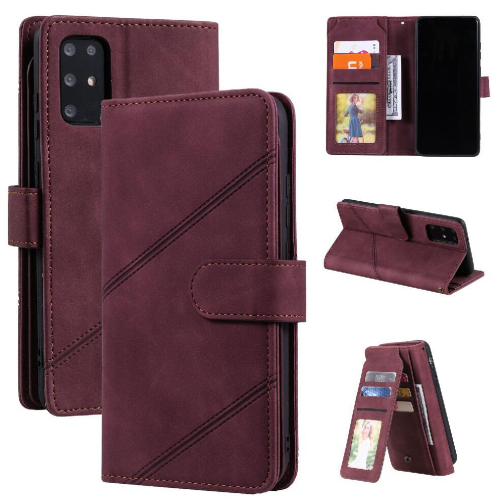 (Red) Case For Samsung Galaxy S20 Plus Magnetic Wristband Pu Leather Wallet Flip Folio Card Holder Kickstand Red 764762611019