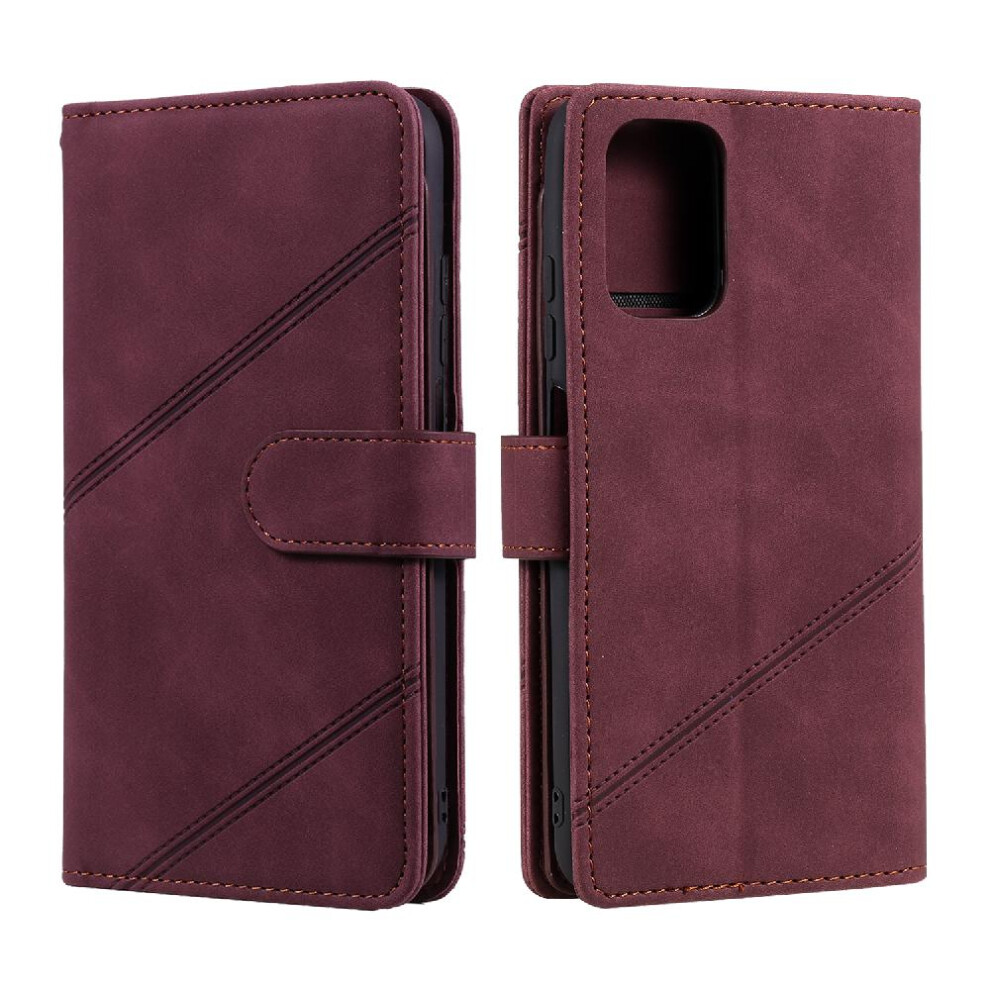 (Red) Case For Xiaomi Mi Note 10 4G Magnetic Wallet Flip Folio Card Holder Kickstand Wristband Pu Leather Red 764762611262